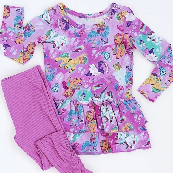 Bums Roses My Little PONY  Ruffle Tunic Top 9/10 - Picture 2 of 3